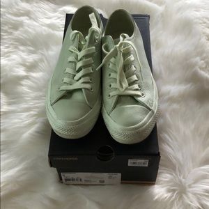 Leather Converse Low Top Mint Green Size 8